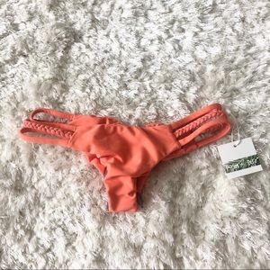 NWT Posh Pua Coral Bikini Bottom Small